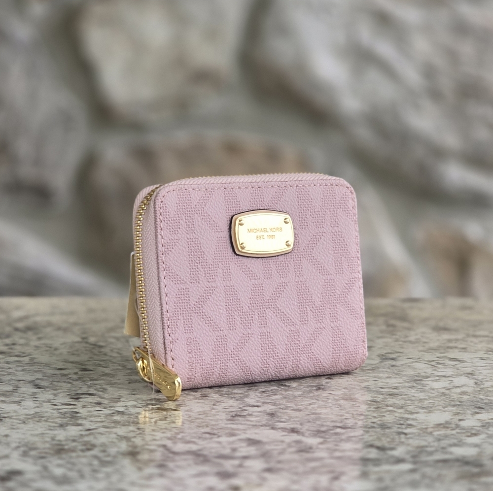 Michael Kors Jet Set Logo Bifold Pink Wallet